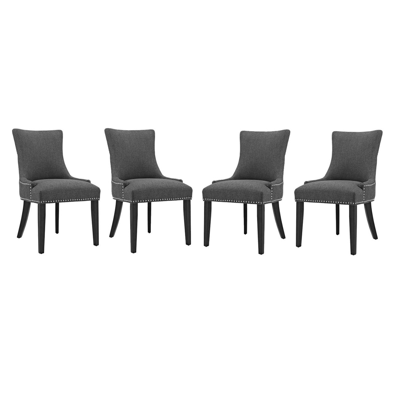 Marquis Dining Chair Fabric Set of 4, Fabric, Grey Gray 15828