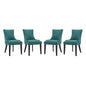 Marquis Dining Chair Fabric Set of 4, Fabric, Aqua Blue 15832