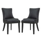 Marquis Dining Chair Faux Leather Set of 2, Faux Vinyl Leather Nail Rivet, Black 15463