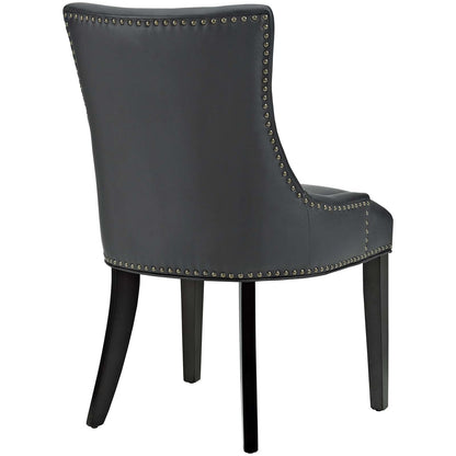 Marquis Dining Chair Faux Leather Set of 2, Faux Vinyl Leather Nail Rivet, Black 15463