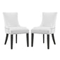 Marquis Dining Chair Faux Leather Set of 2, Faux Vinyl Leather Nail Rivet, White 15464