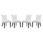 Marquis Dining Chair Faux Leather Set of 4, Faux Vinyl Leather Nail Rivet, White 15466