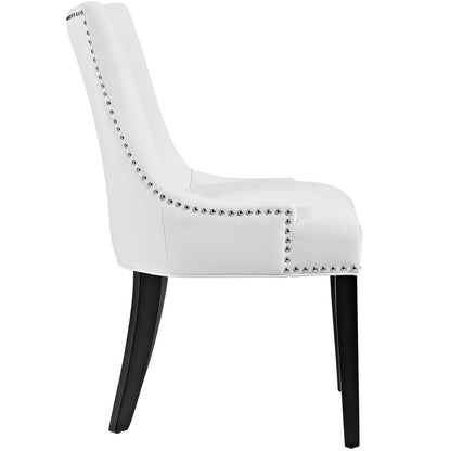 Marquis Dining Chair Faux Leather Set of 4, Faux Vinyl Leather Nail Rivet, White 15466