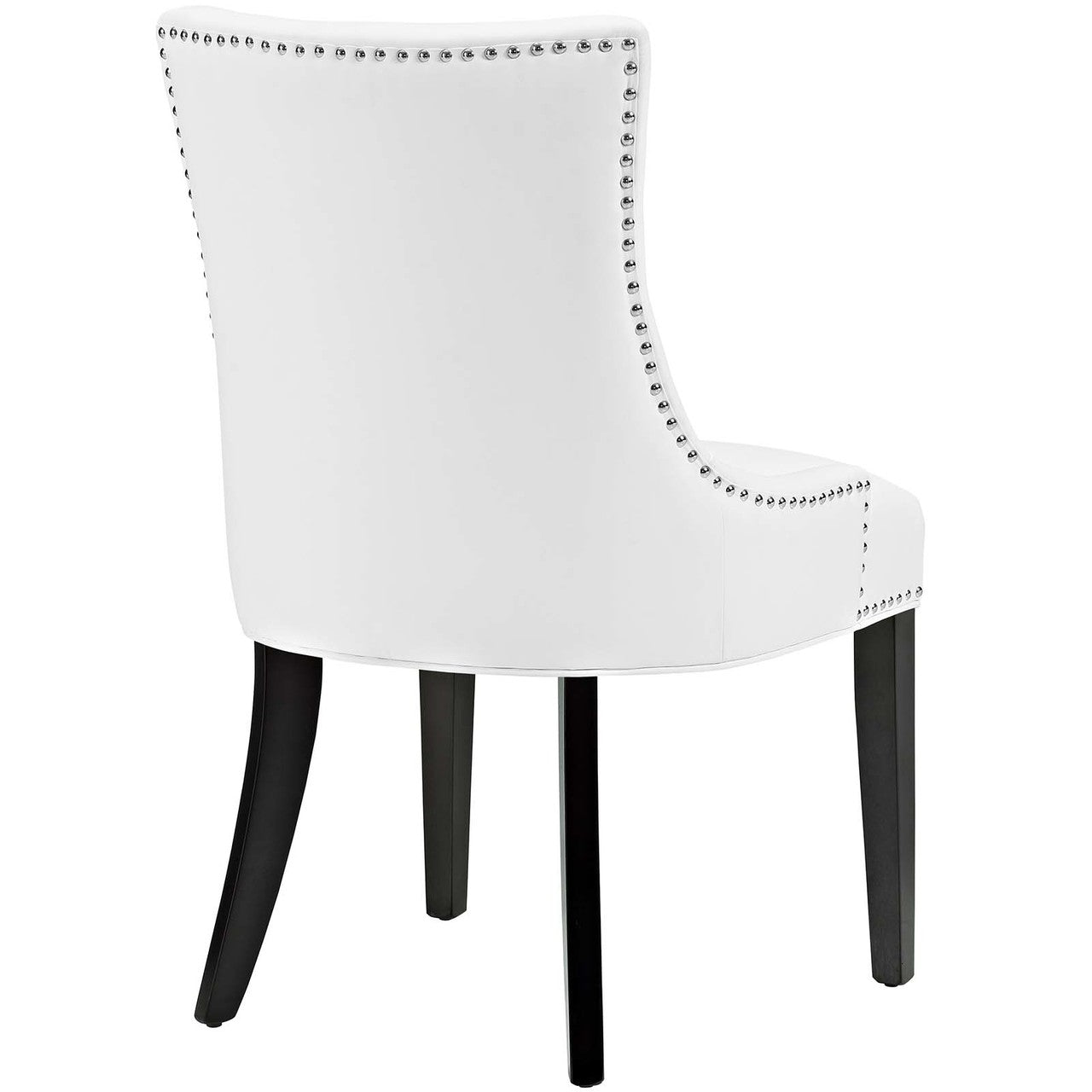 Marquis Dining Chair Faux Leather Set of 4, Faux Vinyl Leather Nail Rivet, White 15466