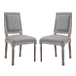 Court Dining Side Chair Upholstered Fabric Set of 2, Fabric Wood, Light Grey Gray 15468