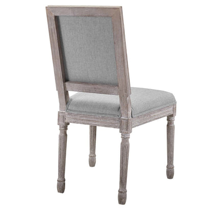 Court Dining Side Chair Upholstered Fabric Set of 2, Fabric Wood, Light Grey Gray 15468