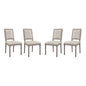 Court Dining Side Chair Upholstered Fabric Set of 4, Fabric Wood, Beige 15834