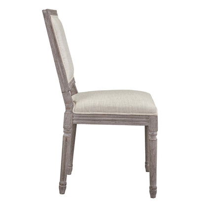 Court Dining Side Chair Upholstered Fabric Set of 4, Fabric Wood, Beige 15834