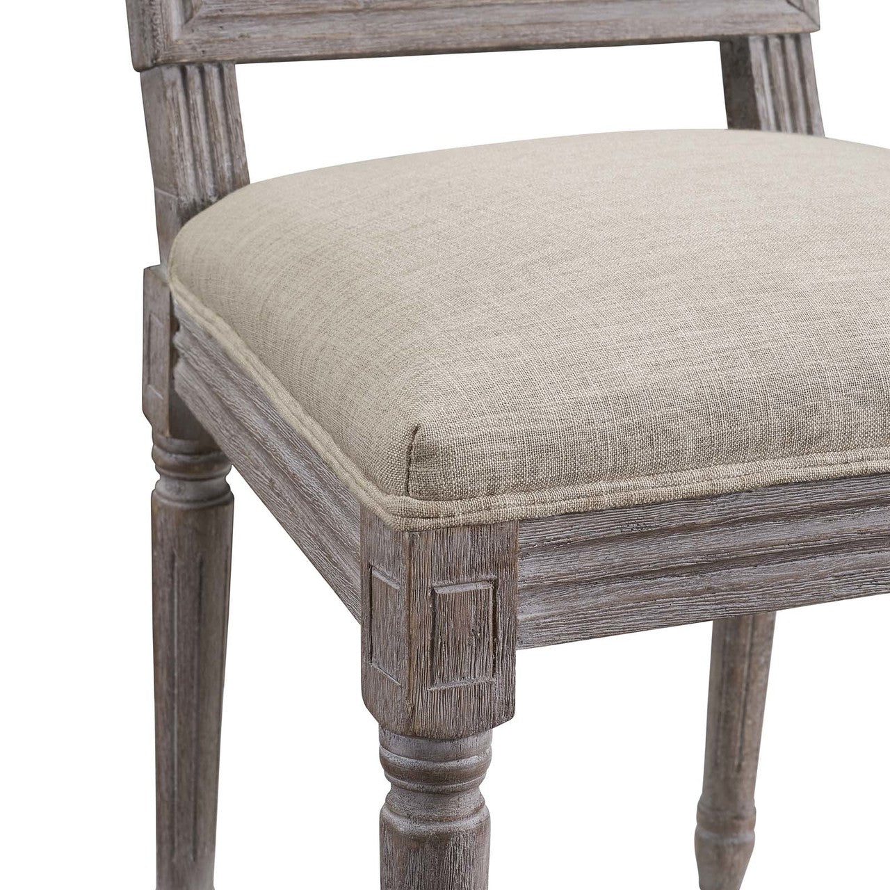 Court Dining Side Chair Upholstered Fabric Set of 4, Fabric Wood, Beige 15834