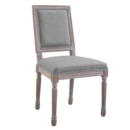 Court Dining Side Chair Upholstered Fabric Set of 4, Fabric Wood, Light Grey Gray 15835
