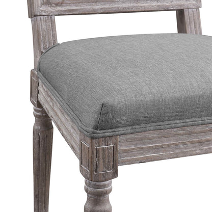 Court Dining Side Chair Upholstered Fabric Set of 4, Fabric Wood, Light Grey Gray 15835