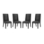 Baron Dining Chair Vinyl Set of 4, Faux Vinyl Leather, Black 15836