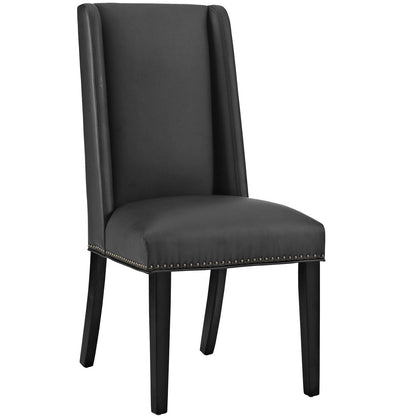 Baron Dining Chair Vinyl Set of 4, Faux Vinyl Leather, Black 15836