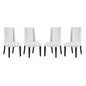 Baron Dining Chair Vinyl Set of 4, Faux Vinyl Leather, White 15837