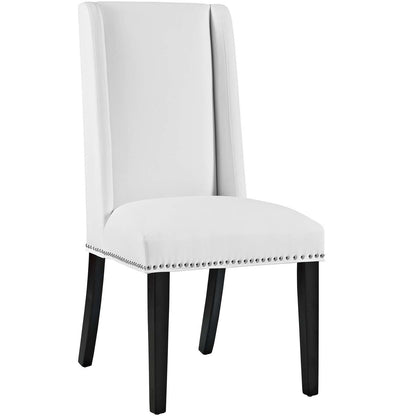 Baron Dining Chair Vinyl Set of 4, Faux Vinyl Leather, White 15837