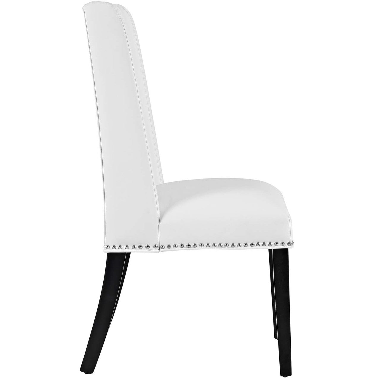Baron Dining Chair Vinyl Set of 4, Faux Vinyl Leather, White 15837