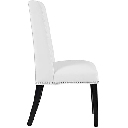 Baron Dining Chair Vinyl Set of 4, Faux Vinyl Leather, White 15837