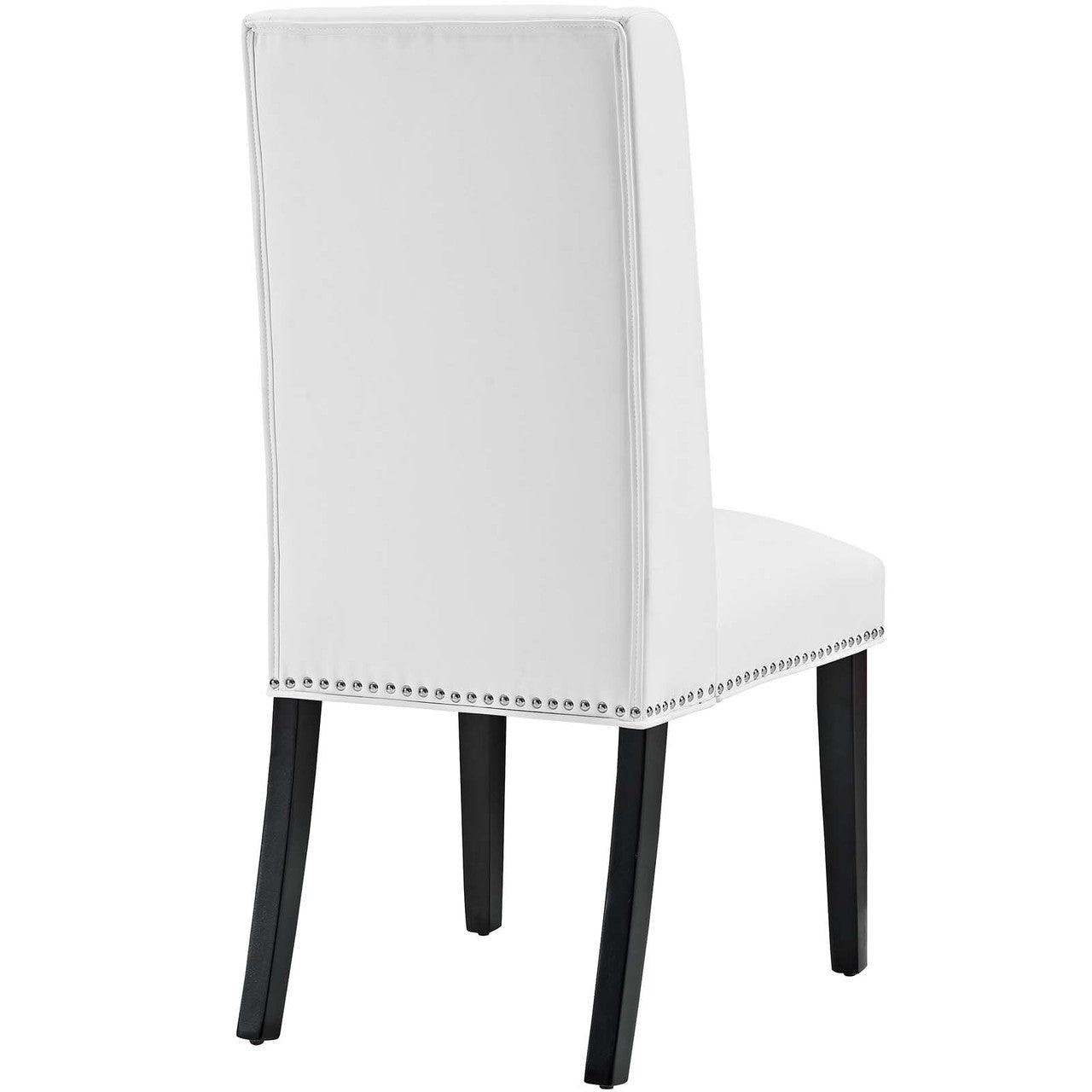 Baron Dining Chair Vinyl Set of 4, Faux Vinyl Leather, White 15837