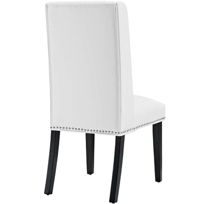Baron Dining Chair Vinyl Set of 4, Faux Vinyl Leather, White 15837