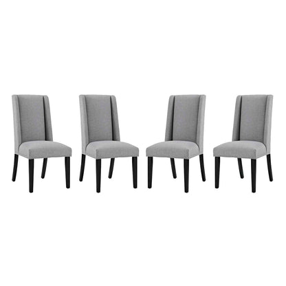 Baron Dining Chair Fabric Set of 4, Fabric Wood, Light Grey Gray, 17451