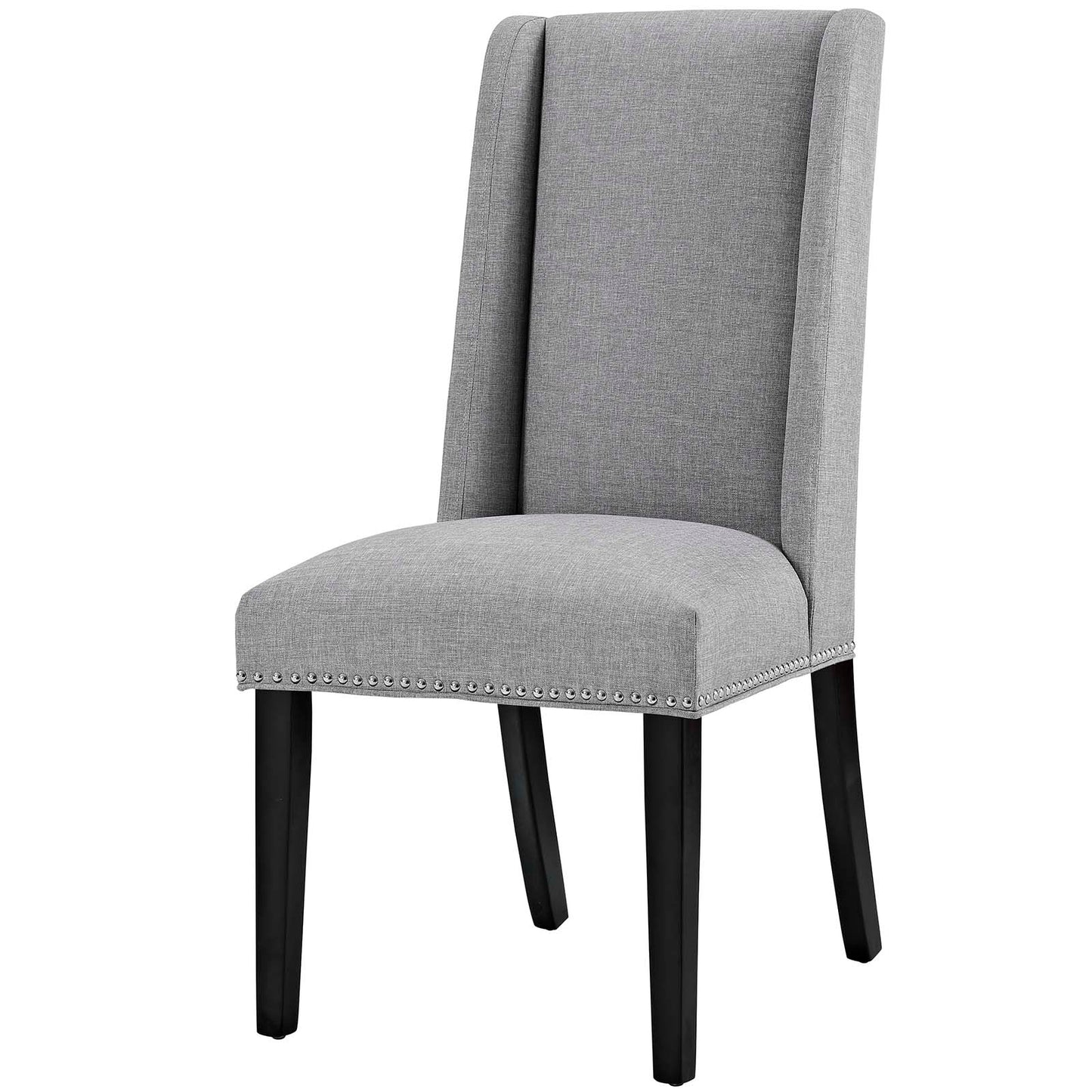 Baron Dining Chair Fabric Set of 4, Fabric Wood, Light Grey Gray, 17451
