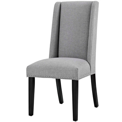 Baron Dining Chair Fabric Set of 4, Fabric Wood, Light Grey Gray, 17451
