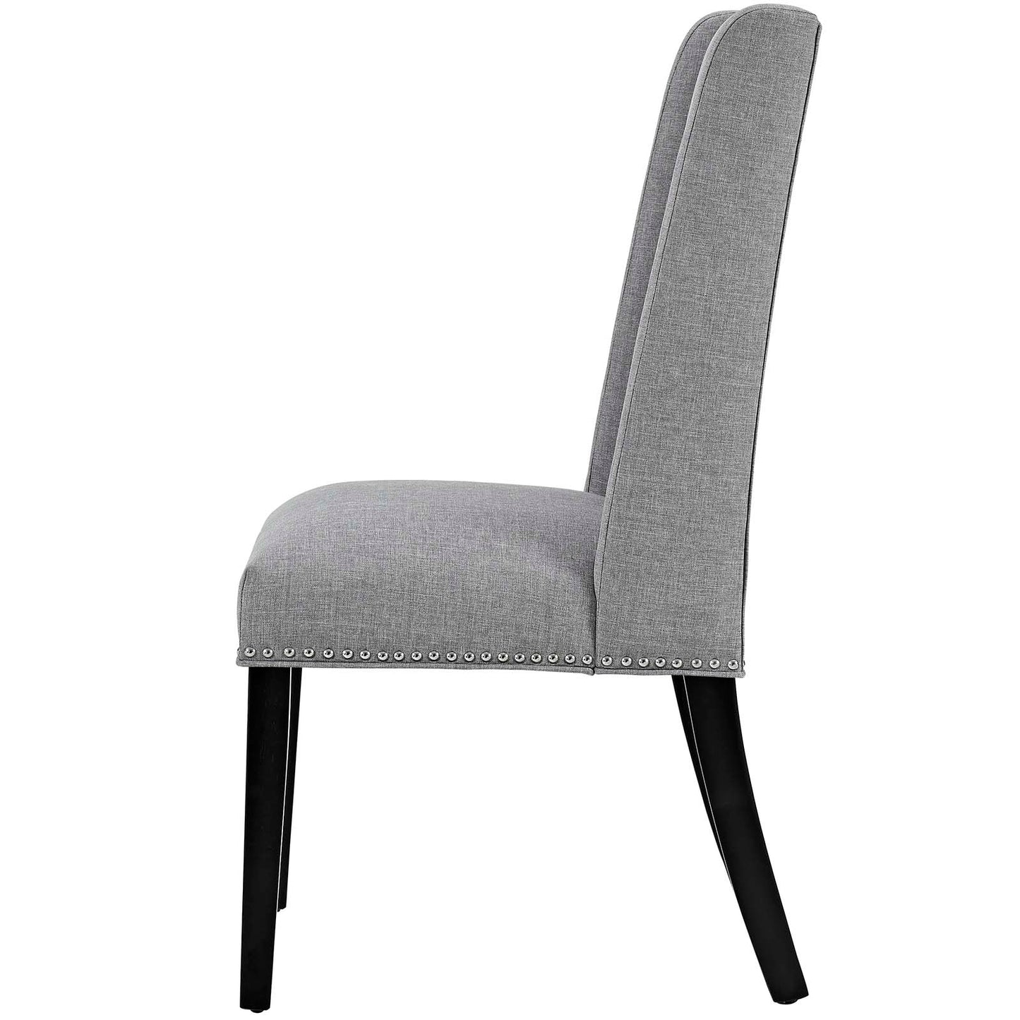 Baron Dining Chair Fabric Set of 4, Fabric Wood, Light Grey Gray, 17451