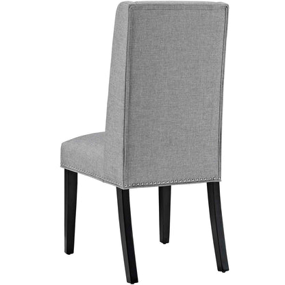 Baron Dining Chair Fabric Set of 4, Fabric Wood, Light Grey Gray, 17451