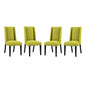 Baron Dining Chair Fabric Set of 4, Fabric Wood, Green, 17453