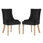 Pose Dining Chair Velvet Set of 2, Velvet Fabric Wood, Black 15469