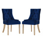 Pose Dining Chair Velvet Set of 2, Velvet Fabric Wood, Navy Blue 15472