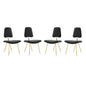 Ponder Dining Side Chair Set of 4, Velvet Fabric Steel Metal, Black 15854