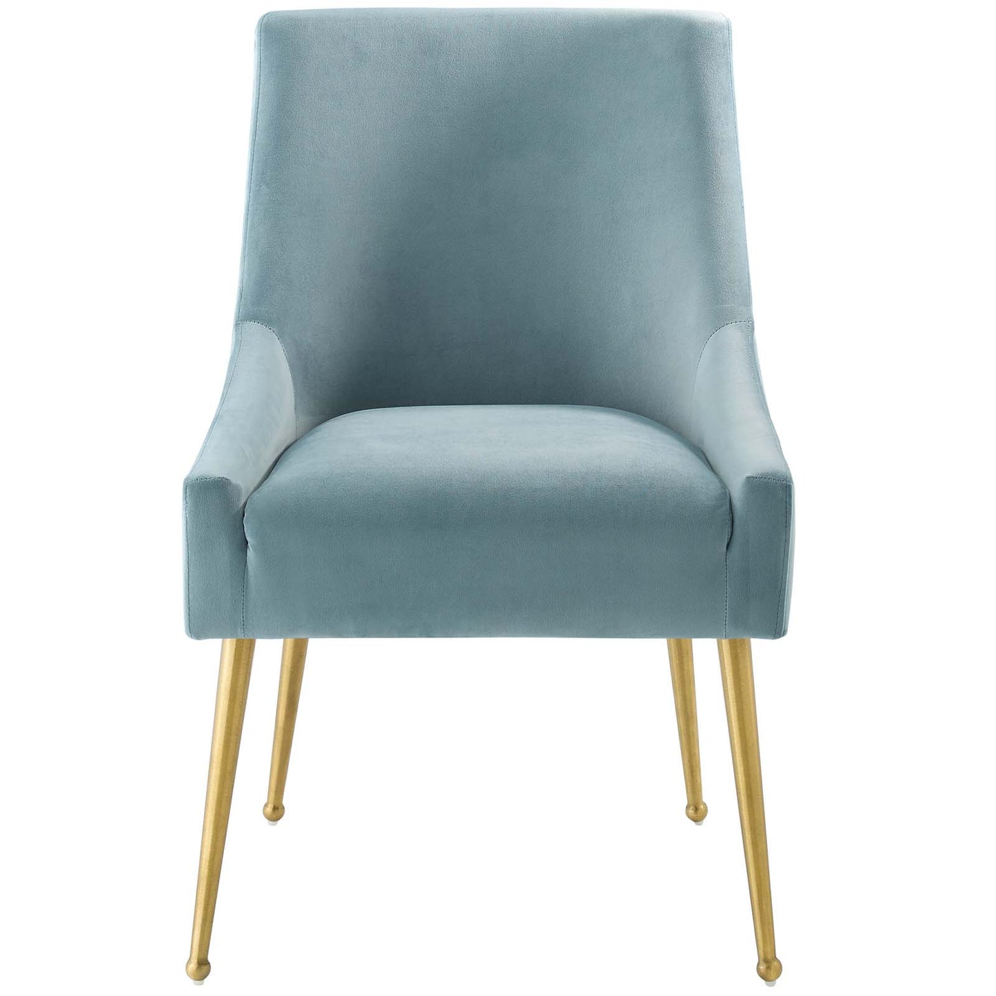 Discern Upholstered Performance Velvet Dining Chair, Velvet Fabric Stainless Steel Metal, Light Blue, 17456