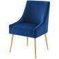 Discern Upholstered Performance Velvet Dining Chair, Velvet Fabric Stainless Steel Metal, Navy Blue, 17457