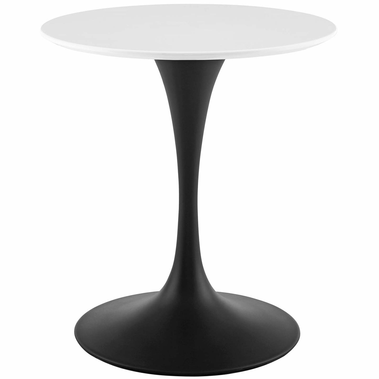 Lippa 28" Round Wood Dining Table, Wood Metal Steel, Black White, 17464