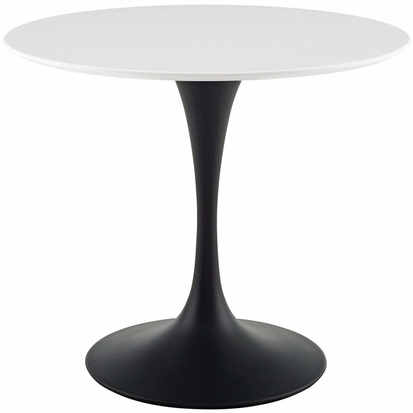 Lippa 36" Round Wood Dining Table, Wood Metal Steel, Black White, 17465