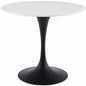 Lippa 36" Round Wood Dining Table, Wood Metal Steel, Black White, 17465