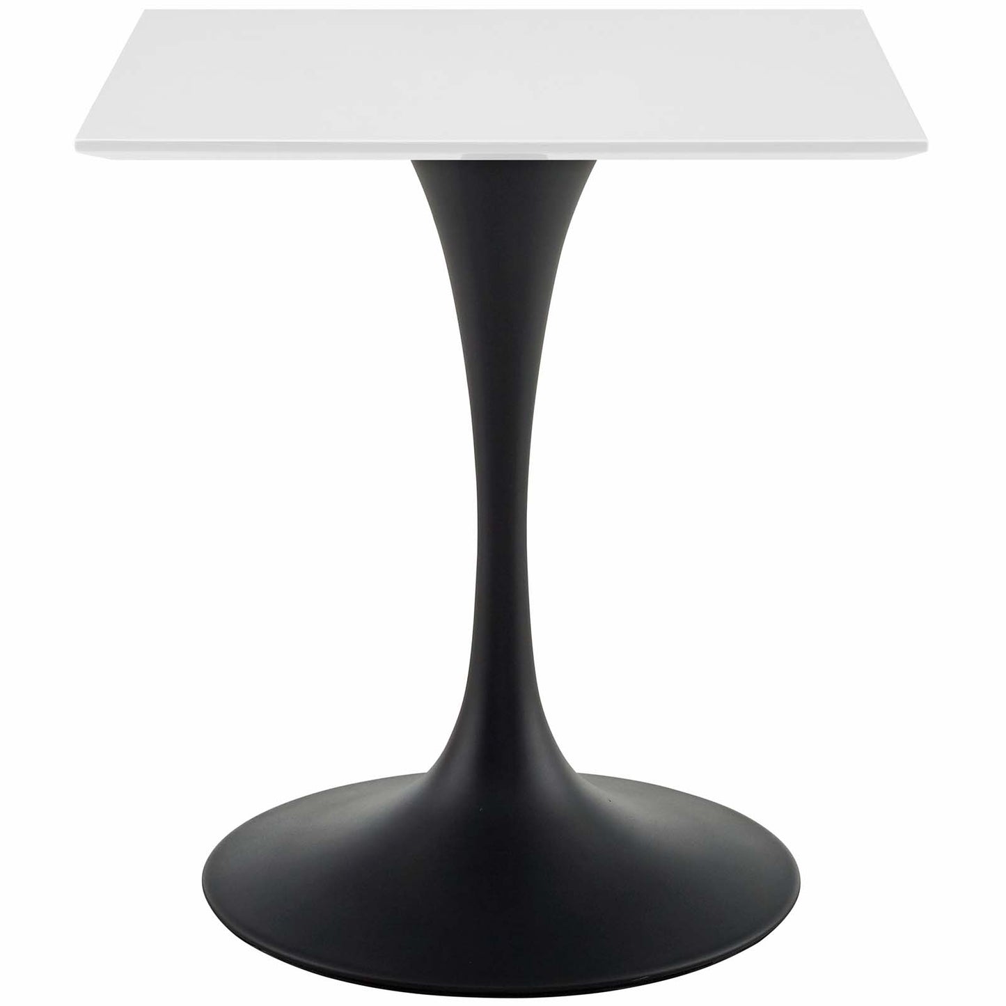 Lippa 28" Square Wood Top Dining Table, Wood Metal Steel, Black White, 17467