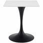 Lippa 28" Square Wood Top Dining Table, Wood Metal Steel, Black White, 17467
