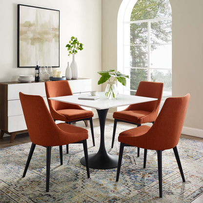 Lippa 36" Square Wood Top Dining Table, Wood Metal Steel, Black White, 17468