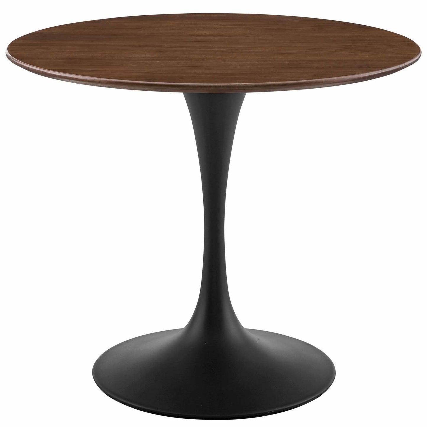 Lippa 36" Round Walnut Dining Table, Wood Metal Steel, Black Walnut Brown, 17472