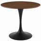 Lippa 36" Round Walnut Dining Table, Wood Metal Steel, Black Walnut Brown, 17472