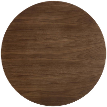 Lippa 36" Round Walnut Dining Table, Wood Metal Steel, Black Walnut Brown, 17472