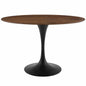 Lippa 48" Oval Walnut Dining Table, Wood Metal Steel, Black Walnut Brown, 17473