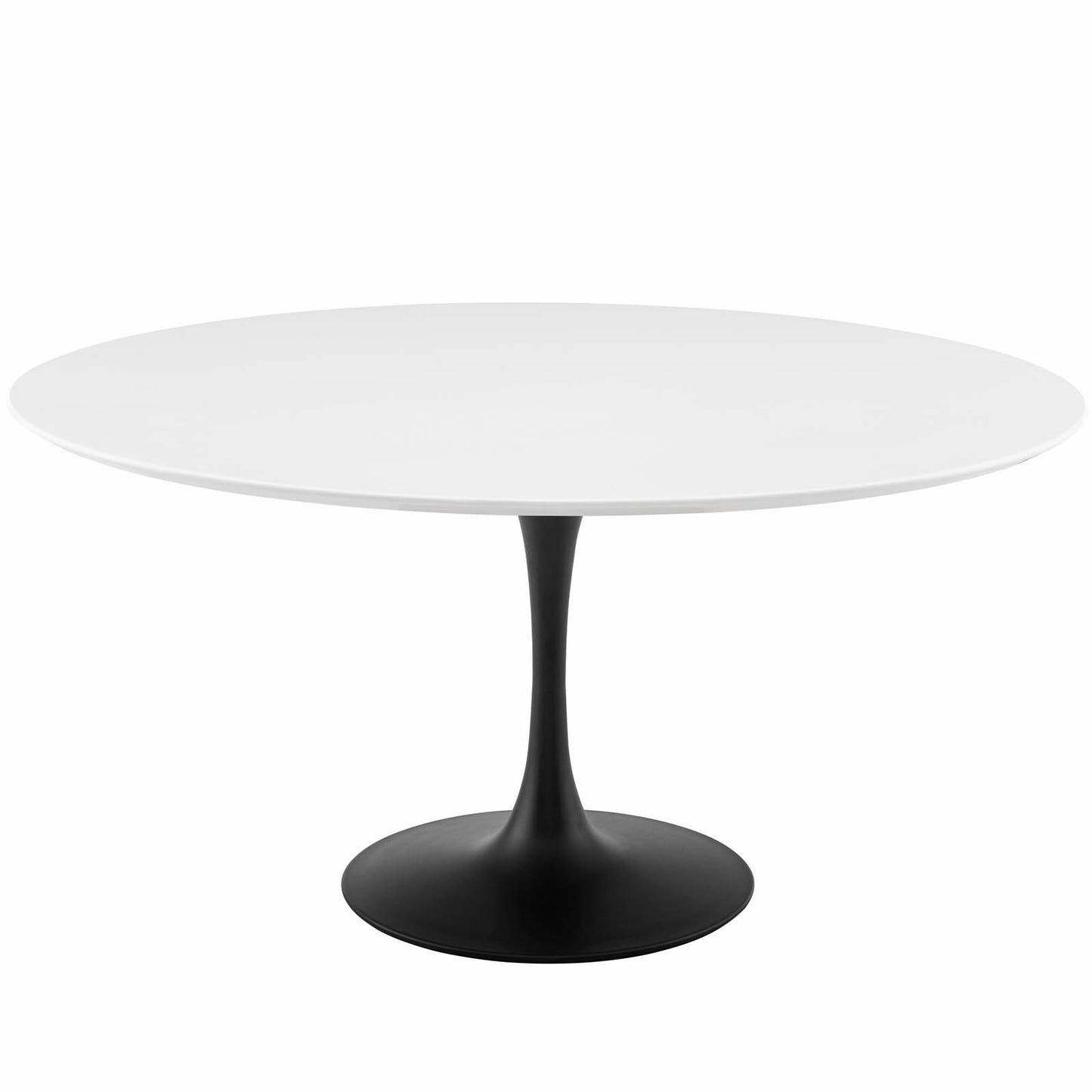 Lippa 60" Round Wood Dining Table, Wood Aluminum, Black White, 17477