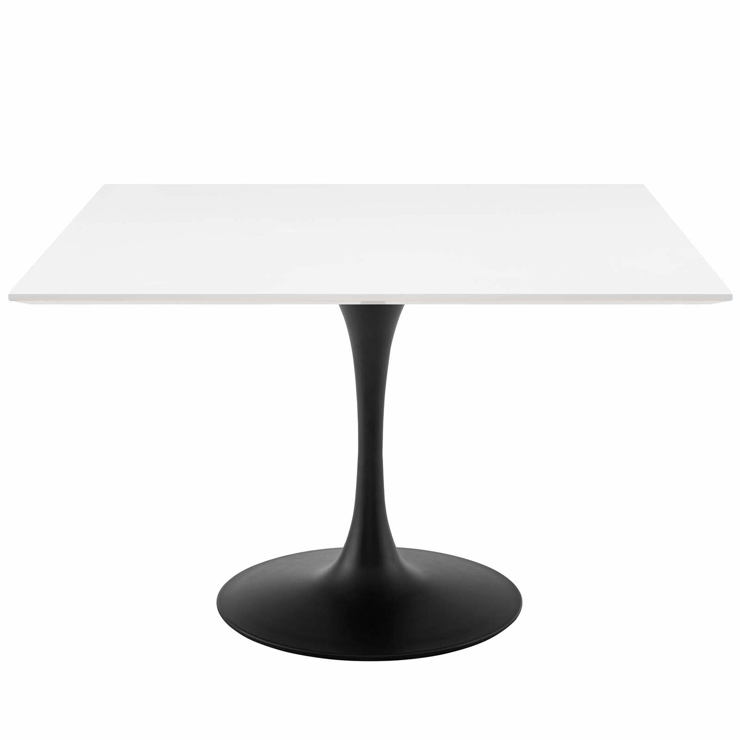 Lippa 47" Square Wood Top Dining Table, Wood Metal Steel, Black White, 17478