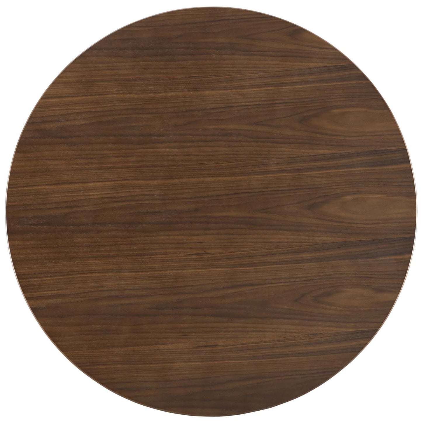 Lippa 47" Round Walnut Dining Table, Wood Metal Steel, Black Walnut Brown, 17485