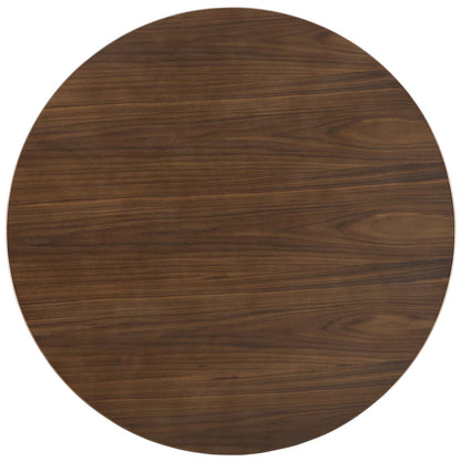 Lippa 47" Round Walnut Dining Table, Wood Metal Steel, Black Walnut Brown, 17485