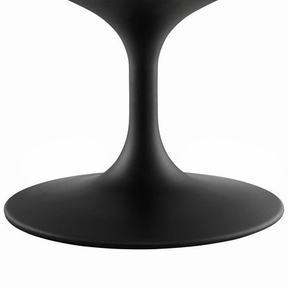 Lippa 48" Oval-Shaped Wood Top Coffee Table, Wood Metal Steel, Black White, 17489