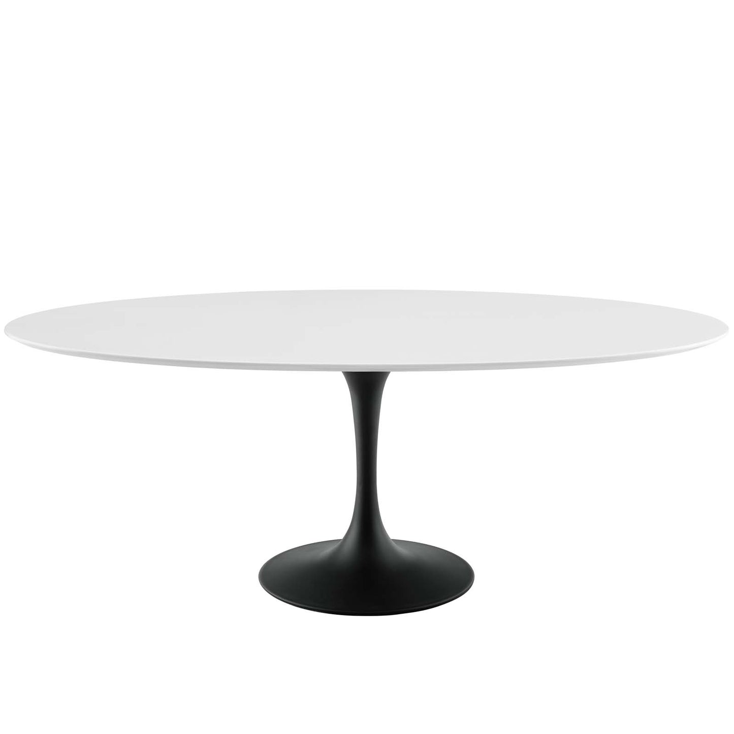 Lippa 78" Oval Wood Dining Table, Wood Aluminum, Black White, 17493
